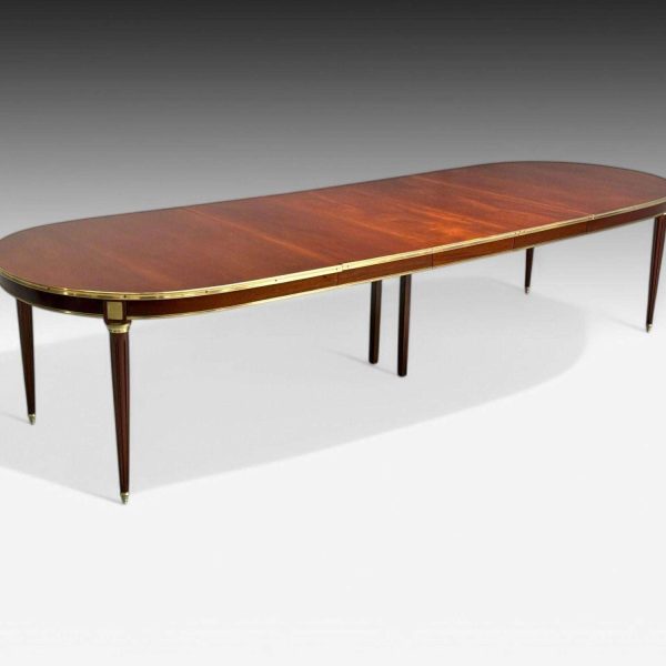 Maison Jansen Louis XVI Style Mahogany Bronze Dining Table, France, 1920s - Image 6