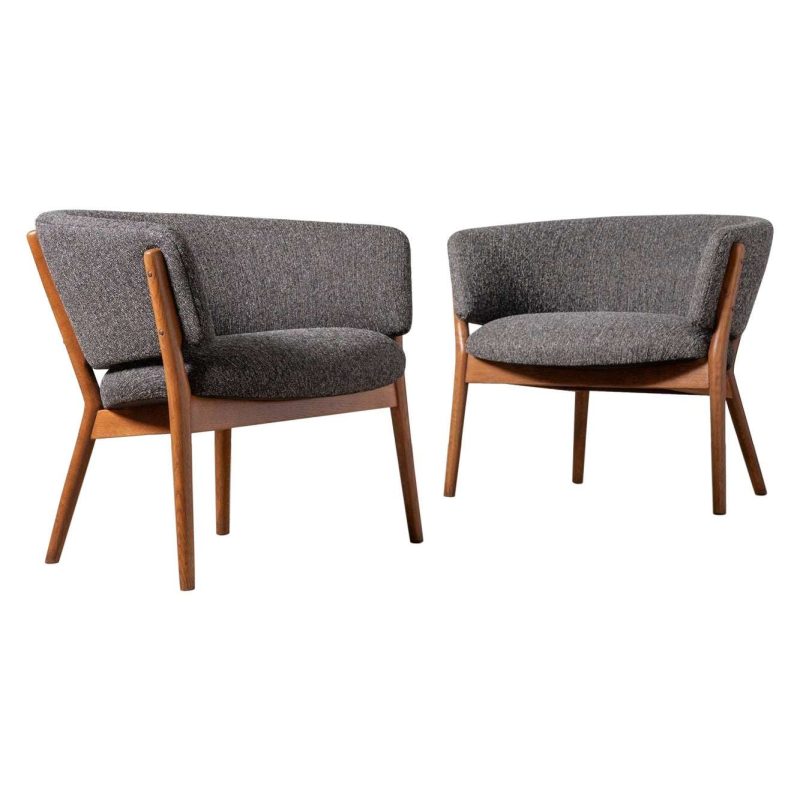 Nanna Ditzel Classic Vintage Scandinavian Model 83 Armchairs in Oak, 1950s