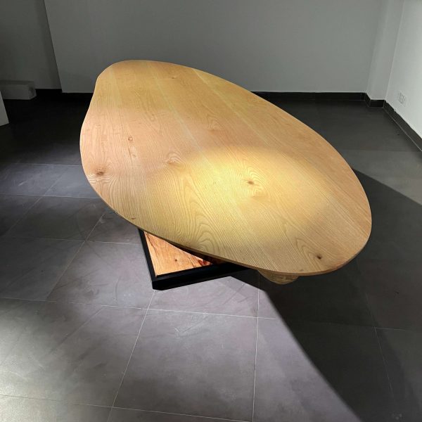 Dining Table No. 3 Fluentum Series - Bent Red Oak Wood by Raka Studio - Image 5