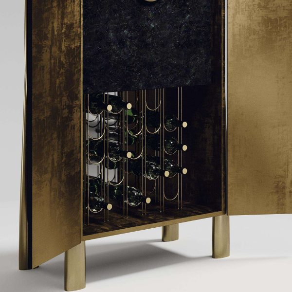 Shagreen Bar Cabinet with Bronze-Patina Brass Details by R&Y Augousti - Image 7