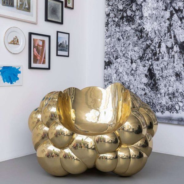 Wolk Lounge Armchair in Brass by Richard Hutten - Image 2