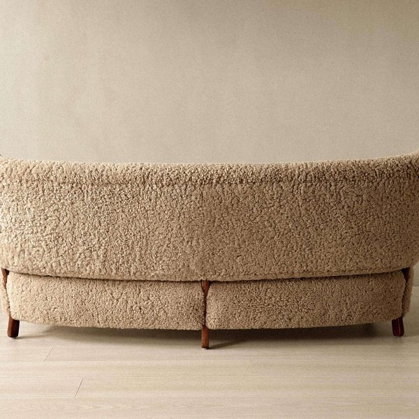 Rare Vintage Viggo Boesen Sofa in Shearling, Produced by Hos Wulff, Denmark 1930 - Image 5