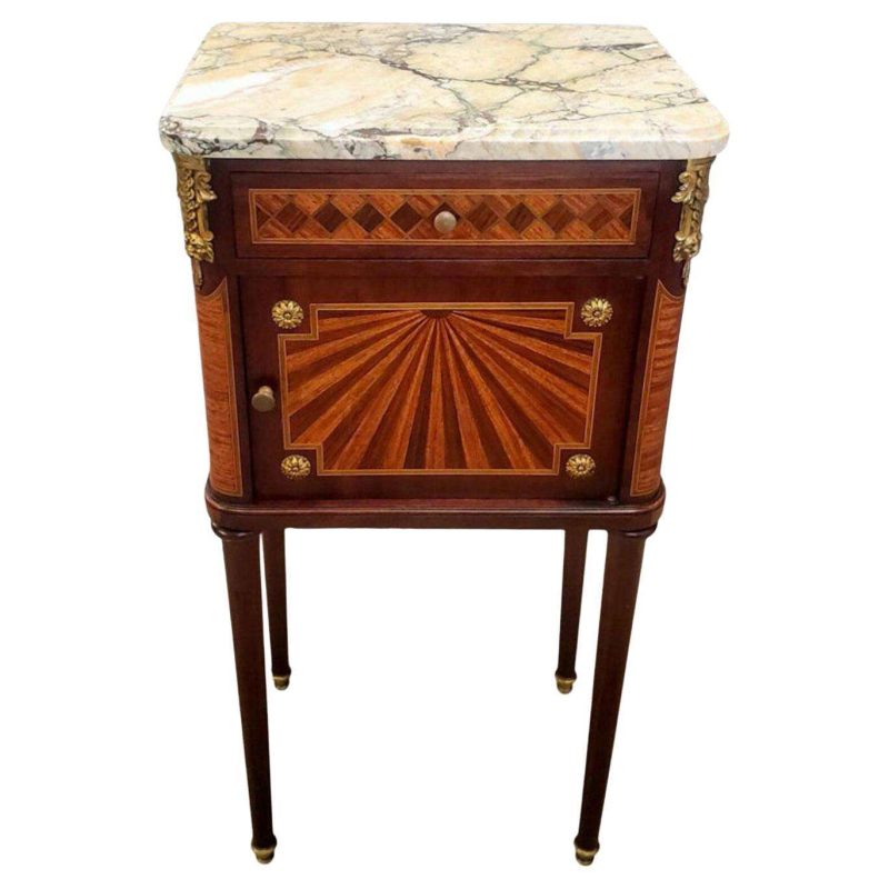 19th Century French Louis XVI Guillaume Grohé Signed Bedside Cabinet