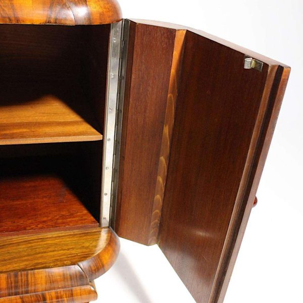 Art Deco Walnut Vintage Pair of Nightstands or Chests or Commodes 1930s Vienna - Image 14