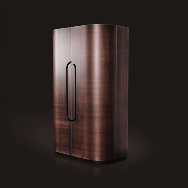 Modern Home Wine Bar Cabinet in Brushed Bronze, Brass, Copper - Image 8