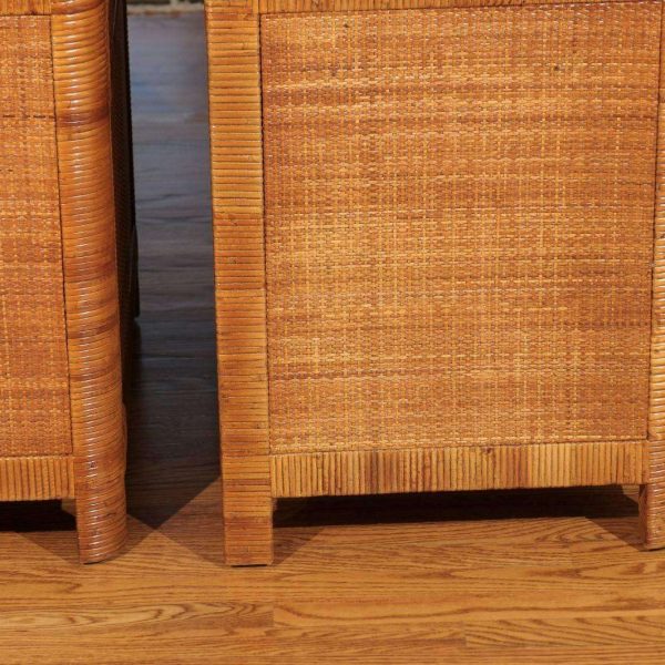 Beautiful Restored Pair of Organic Small Cabinets in Cane by Bielecky Brothers - Image 7