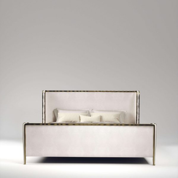 Shagreen Bed with Bronze-Patina Brass Details by R&Y Augousti - Image 2