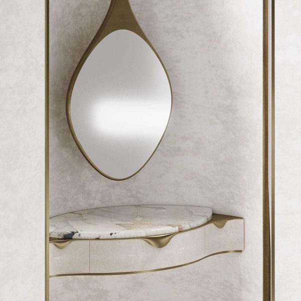 Shagreen Vanity Cabinet with Bronze-Patina Brass Details by R&Y Augousti - Image 7