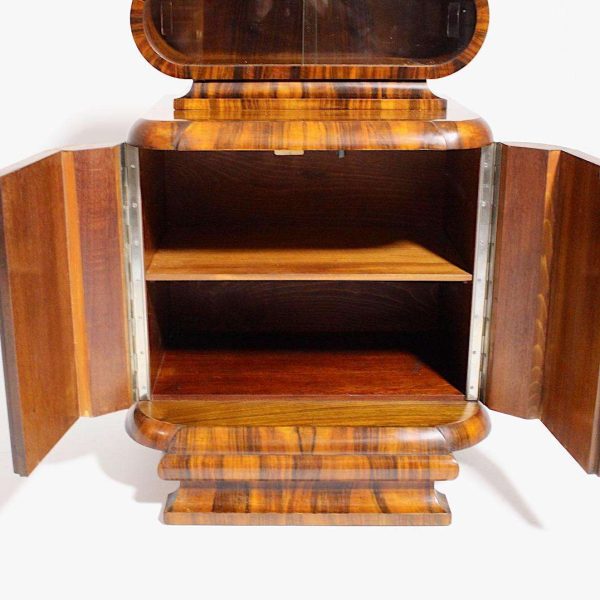 Art Deco Walnut Vintage Pair of Nightstands or Chests or Commodes 1930s Vienna - Image 12