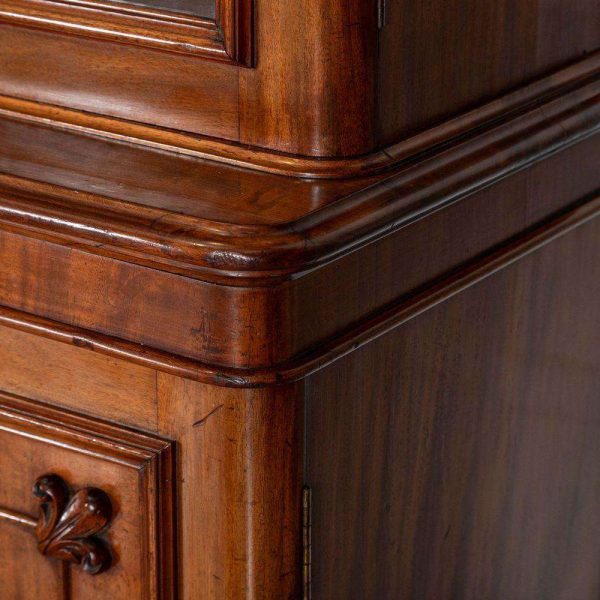 Monumental Early 19thC English Mahogany Glazed Library Bookcase - Image 12