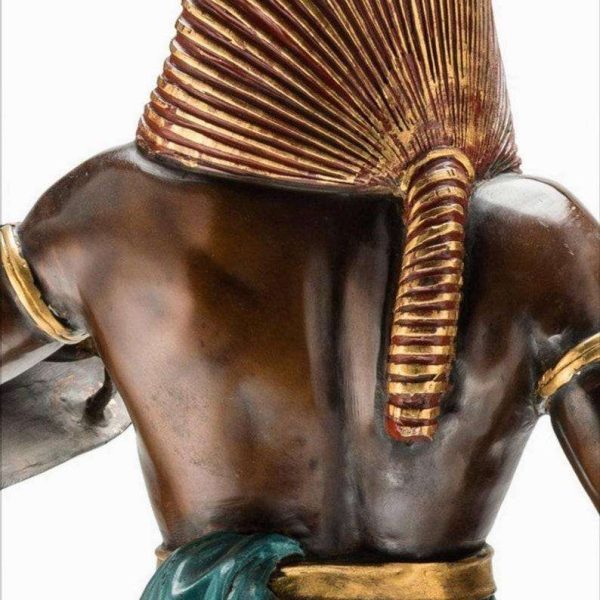 Monumental Emile Louis Picault Signed Egyptian Revival Pharaoh Sculptures, Pair - Image 5