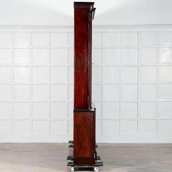 Monumental Irish Georgian Ebonised Mahogany & Astral Glazed Breakfront Bookcase - Image 8
