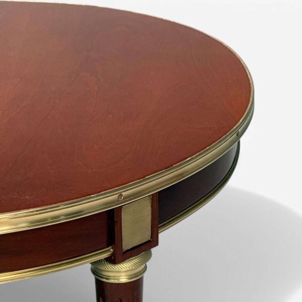 Maison Jansen Louis XVI Style Mahogany Bronze Dining Table, France, 1920s - Image 8