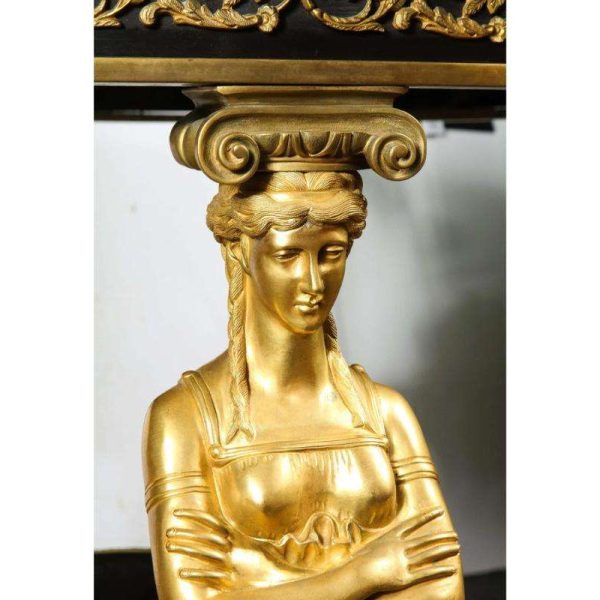 Impressive Empire Style Malachite and Ormolu Center Table After Desmalter - Image 11