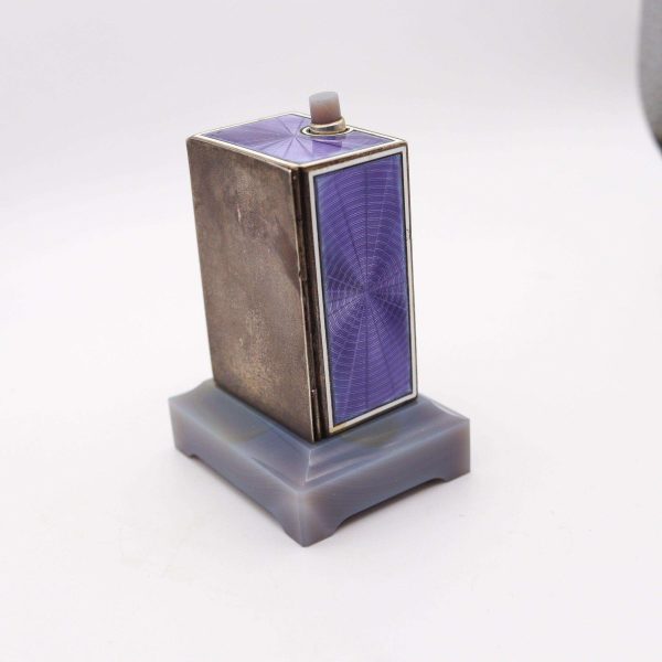 CARTIER Paris 1909 Belle Epoque Enamel Repeater Carriage Clock In Sterling Agate - Image 3