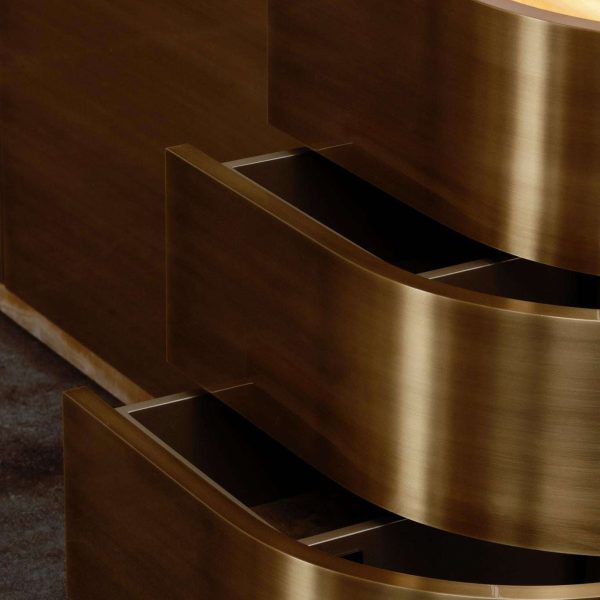 Sahara TV Cabinet, Brass, Miel Onyx, Handmade by Greenapple - Image 9