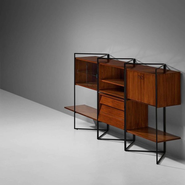Taichiro Nakai for La Permanente Mobili Adjustable Wall Cabinet in Teak - Image 2