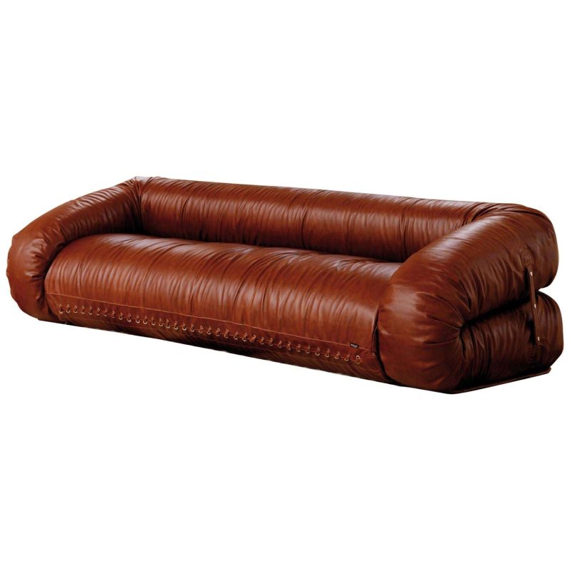 1970s Design Anfibio Foldable Sofa Vintage Leather Becchi Giovannetti