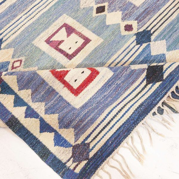 Vintage Swedish Flat Weave Rug “The Girls in the Window” Designed by Edna Martin - Image 7