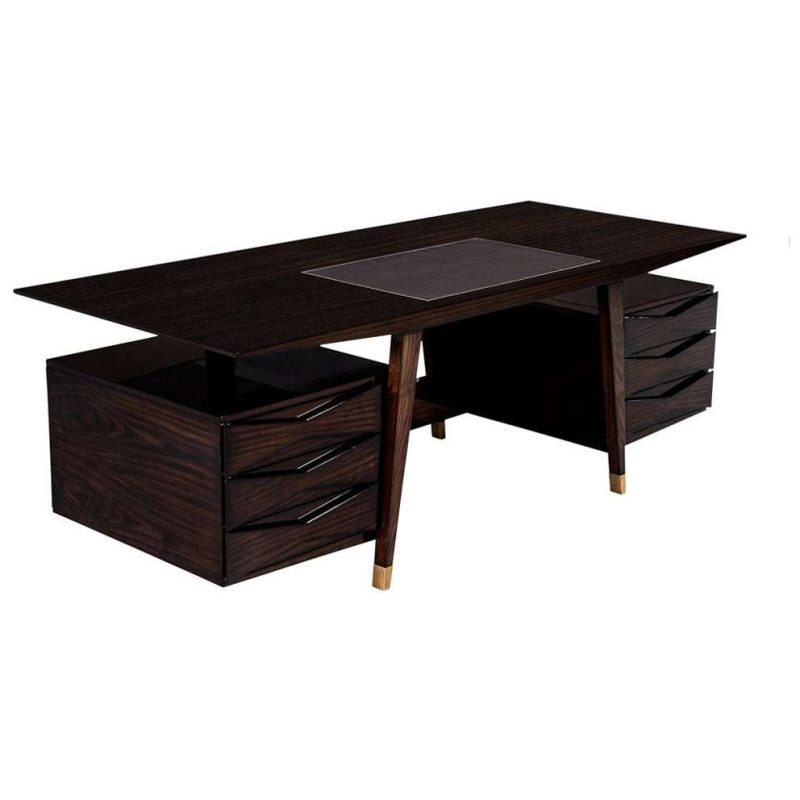Custom Modern Walnut Executive Desk by Carrocel
