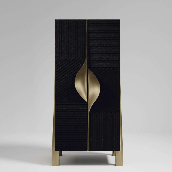 Shagreen Bar Cabinet with Bronze-Patina Brass Details by R&Y Augousti - Image 2