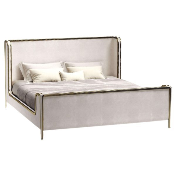 Shagreen Bed with Bronze-Patina Brass Details by R&Y Augousti